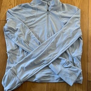 Light blue crop long sleeve 3/4 zip